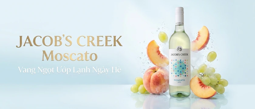 Banner vang Úc Jacob's Creek Moscato ngọt nhẹ ướp lạnh giải nhiệt ngày hè — Shop Rượu Thủ Đức Đỗ Mai
