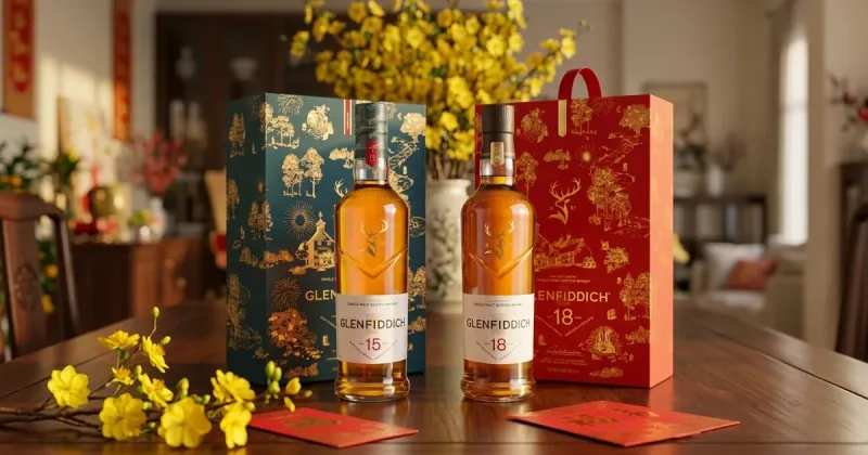 Hộp quà Tết Glenfiddich 2027: chọn 12, 15 hay 18 năm để biếu?