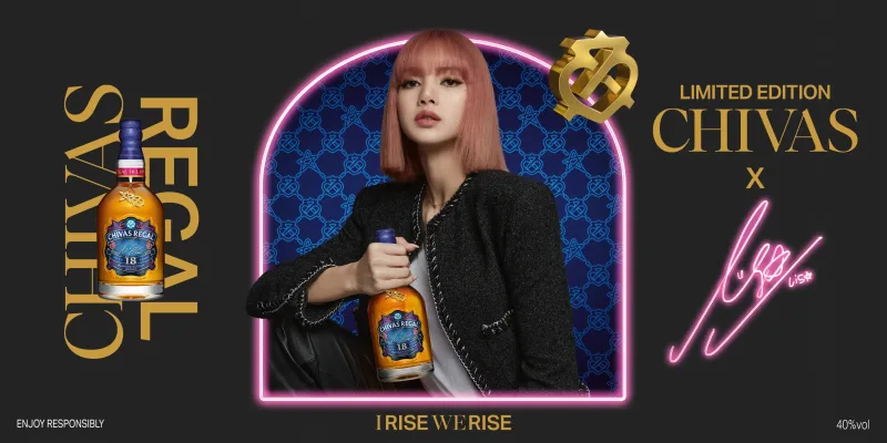 Rượu Chivas 18 Lisa Limited Edition 700ML cùng hộp xanh dương