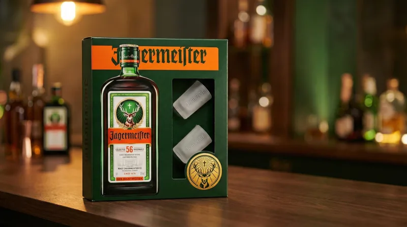 Giới thiệu Hộp quà Jagermeister kèm ly shot - Set quà tặng rượu thảo mộc Đức cao cấp