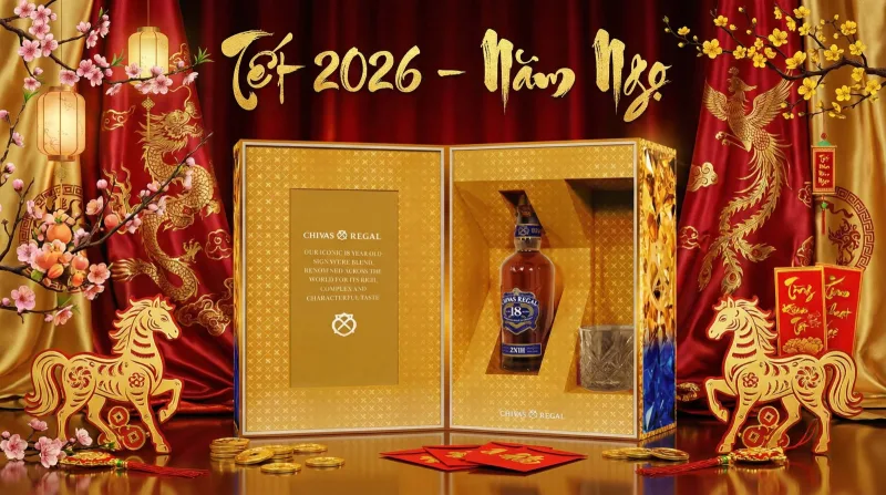 Chivas 18 Gold Hộp Quà Tết 2026 - Năm Bính Ngọ
