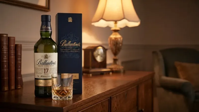 Rượu Ballantine's 17 năm 700ML bên hộp quà xanh navy