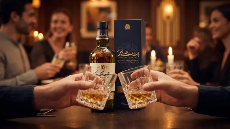 Ballantine's 17 năm 700ML trên bàn tiệc cùng bạn bè