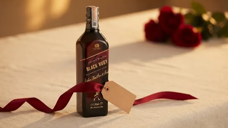 Chai Johnnie Walker Black Ruby nhãn đỏ ruby làm quà tặng