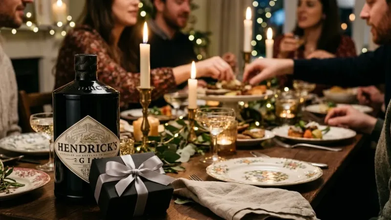 Rượu Hendrick's Gin 700ML trên bàn tiệc bạn bè làm quà tặng