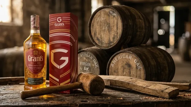 Rượu Grant's Triple Wood 700ML trong kho ba loại thùng gỗ sồi ở Scotland
