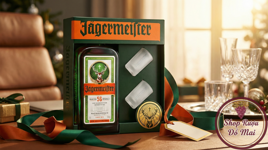 Hộp quà Jagermeister kèm ly - Quà tặng sang trọng cho mọi dịp đặc biệt