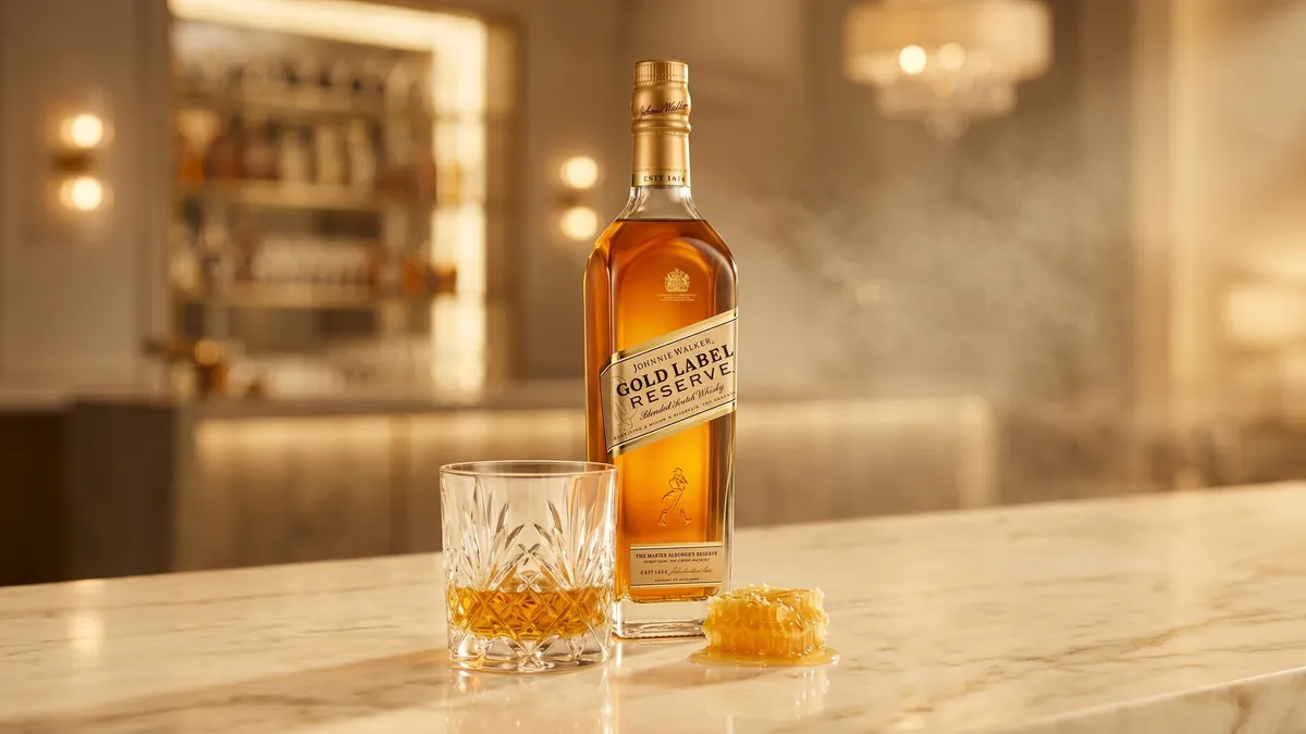 Johnnie Walker Gold Label Reserve trong khung cảnh ấm áp sang trọng