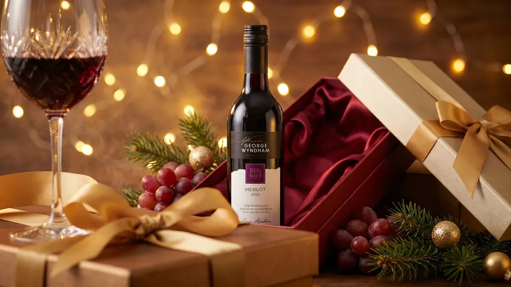Rượu vang George Wyndham Bin 999 Merlot làm quà tặng trong dịp sum họp