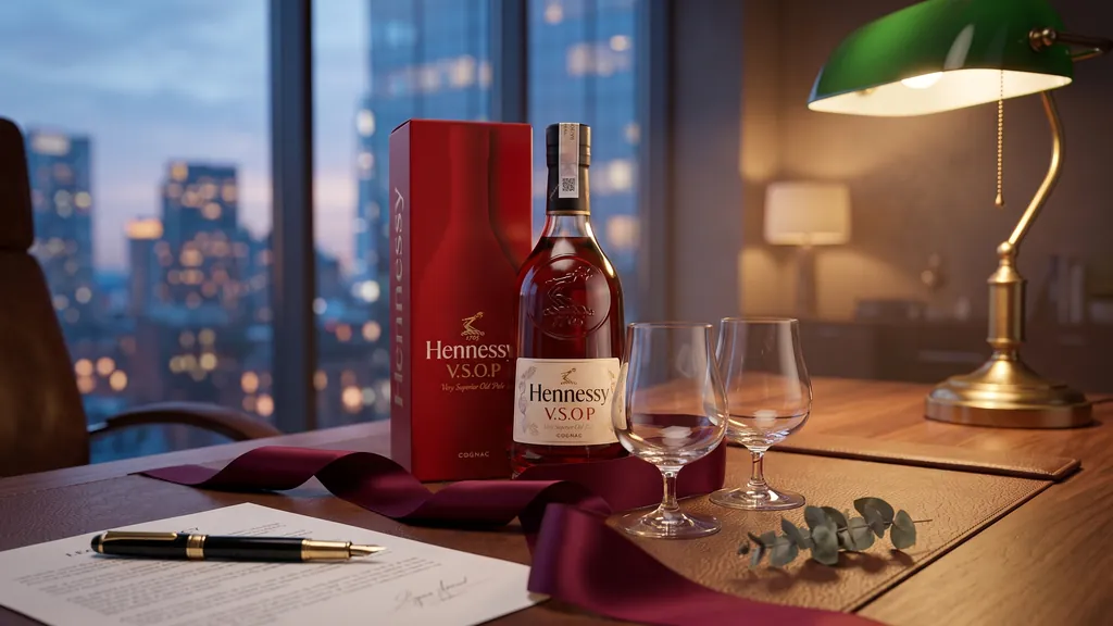 Rượu Hennessy VSOP 700ml làm quà tặng đối tác kinh doanh trên bàn làm việc