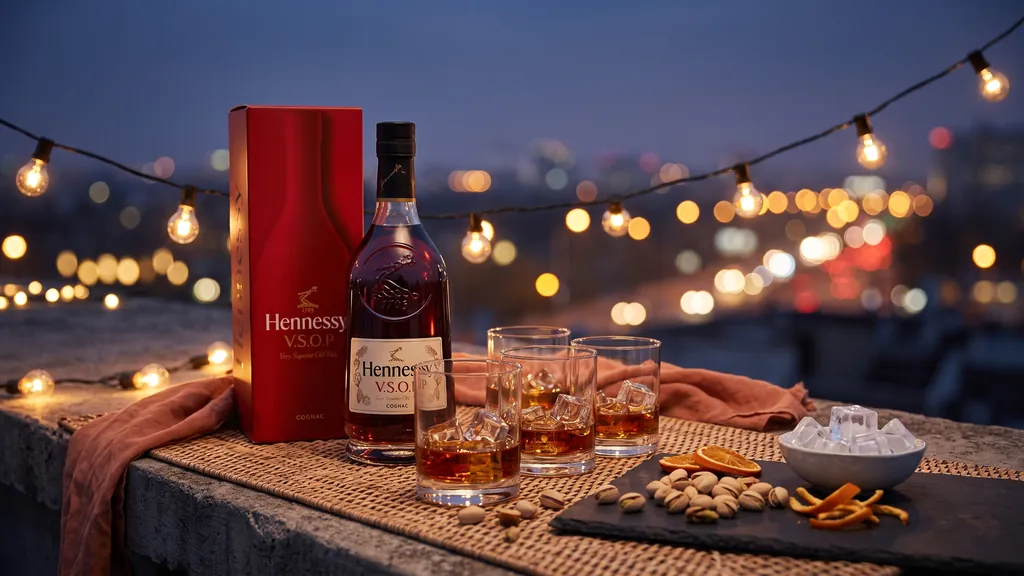 Hennessy VSOP Cognac 700ML trong tiệc bạn bè cuối tuần trên sân thượng