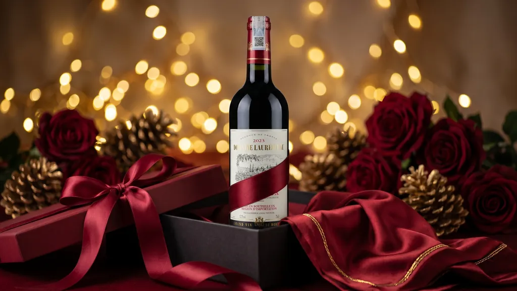 Chai Rượu Vang Đỏ Domaine Laurenceau Bordeaux với thiết kế nhãn cổ điển