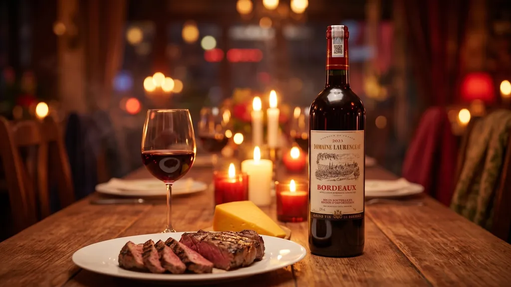Thưởng thức Rượu Vang Đỏ Domaine Laurenceau Bordeaux cùng bữa ăn ấm cúng