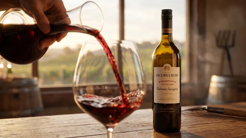 Rót Rượu Vang Đỏ Úc Jacob's Creek Cabernet Sauvignon ra ly